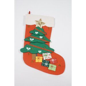 Unique Handmade Angelitos 3D Holiday Stocking Christmas Tree Vintage El Salvador
